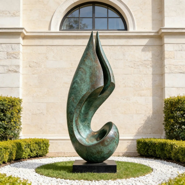 Abstract bronze metal art statue, modern garden and villa décor sculpture