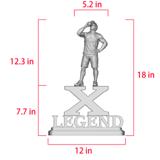 VICTORY Custom 18" Bronze Figure Sculpture with Personalized Logo – for Garett