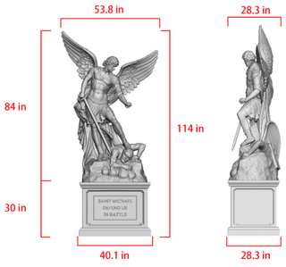 VICTORY Antique Bronze Archangel Michael Sculpture, Custom Link for Adam, VSB-74