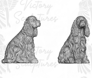 VICTORY Custom Bronze Cocker Spaniel Memorial Sculpture, Custom Link for Shawn