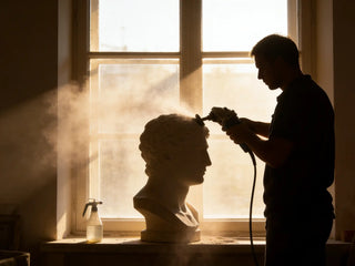 Victory Sculptures demonstrates the marble polishing process