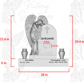 VICTORY Marble Angel Memorial Headstone Cemetery Sculpture, Custom Link for Ann