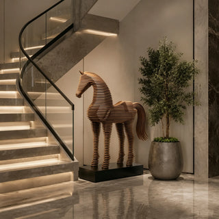 Victory Sculptures Modern bronze horse sculpture for luxury staircase and living room decor