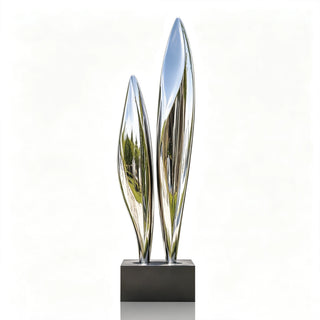 Modern Mirror polished stainless steel sculpture for hotel entrance and commercial spaces
