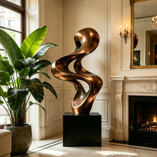 modern abstract bronze sculpture handcrafted twisting metal art for interior decor VSB-19