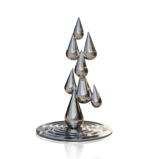 Stainless steel water drop sculpture with abstract design for modern outdoor garden