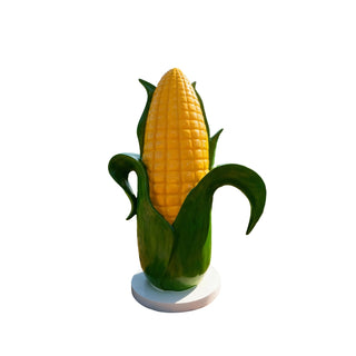 fiberglass corn statue showing realistic texture for farm-themed landscapes and entertainment spaces.