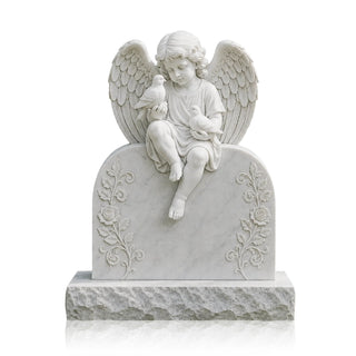 VICTORY VSM-87 Gentle child angel marble tombstone for memorial garden