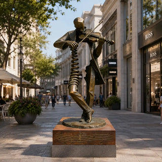 Antique bronze creative violinist sculpture for commercial streets and public plazas VSB-68