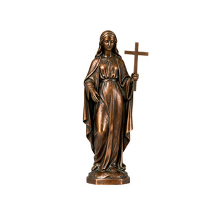 Antique bronze Virgin Mary sculpture designed for church courtyards and sacred spiritual spaces VSB-75