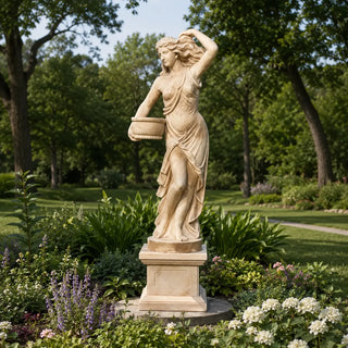 Hand-carved beige marble greek statue in classical Roman style for luxury garden decor vsm-117