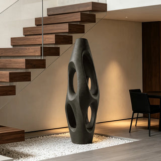 Decorative hollow bronze floor statue for modern interior, hallway and staircase decor