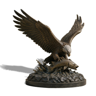 American bald eagle bronze sculpture for resort entrances, memorial parks and public architectural spaces