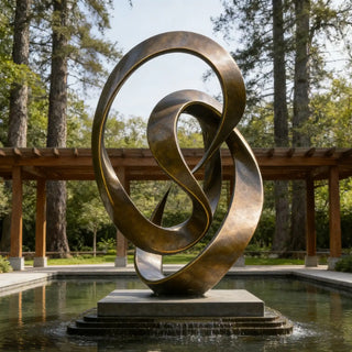 Bronze intertwined abstract sculpture for modern gallery, hotel entrance and public garden