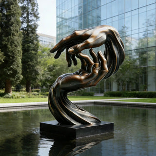 Victory Sculptures VSB-100 Philosophical bronze hands sculpture for art gallery and corporate space