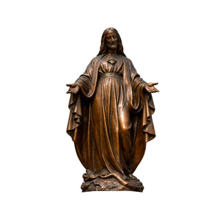 Antique bronze Sacred Heart of Jesus statue for churches and Christian memorial spaces VSB-47