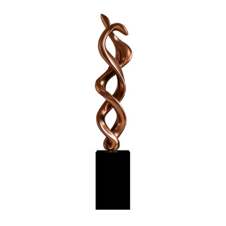 Bronze twisted curve sculpture with modern abstract design for living room and entryway décor VSB-63