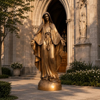 Victory Sculptures VSB-98 Religious bronze Virgin Mary statue for chapel and church garden