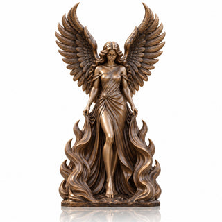 Antique bronze winged angel statue perfect for a private estate garden and memorial place. VSB-168