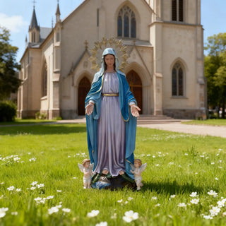 Christian religious statue of the Virgin Mary, suitable for faith-based home décor, chapels