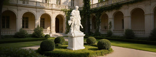 White marble Hercules and Cerberus statue, a classical Greek mythology sculpture for garden