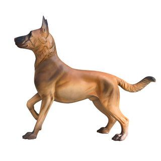 Realistic German Shepherd bronze finish dog statue for garden and outdoor decoration