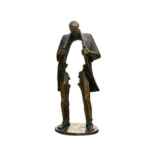 Contemporary deconstructivist bronze sculpture for outdoor urban environments and artistic exhibitions