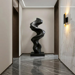 Victory Black bronze abstract spiral sculpture for luxury modern interior and outdoor garden