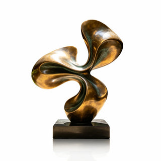Victory Sculptures Modern abstract bronze flowing sculpture for luxury interior and lobby decor