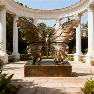 Custom bronze butterfly statue designed for home and garden décor, detailed handcrafted VSB-22.