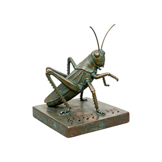 Custom bronze grasshopper sculpture designed as a detailed insect statue for home décor, VSB-26.