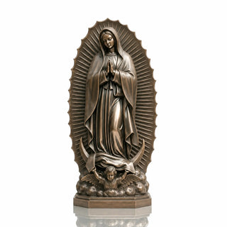 Life-size bronze Our Lady of Guadalupe monument for Marian shrines, memorial gardens, Catholic schools.