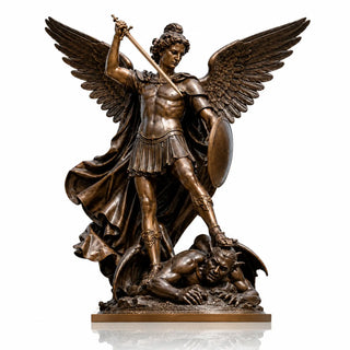 Large outdoor bronze Archangel Michael statue for cathedral gardens, memorial spaces VSB-140