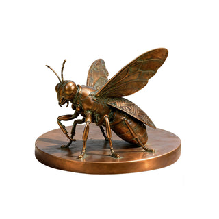 Custom bronze wasp statue designed for garden landscapes and home decor, realistic insect design VSB-21.