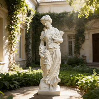 White marble Goddess of Harvest statue depicting Demeter/Ceres for garden and villa decor