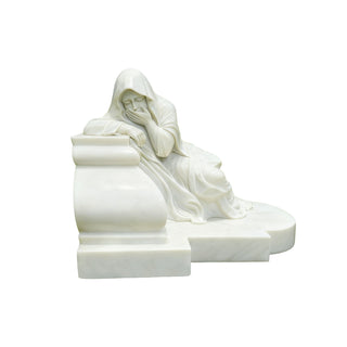 Elegant natural marble memorial sculpture used as personalized cemetery headstone VSM-59