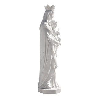 Hand-carved Madonna and Child marble sculpture with the Virgin Mary, Child Jesus for churches and chapels