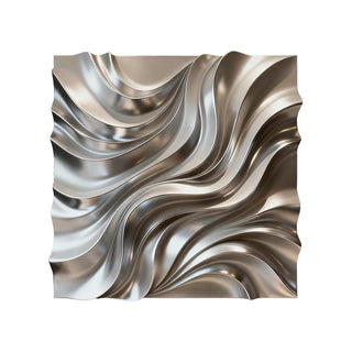 Abstract stainless steel wave sculpture for homes, hotels, and commercial wall décor installations