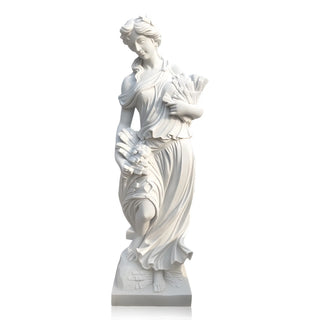 White marble Goddess of Harvest statue depicting Demeter/Ceres for garden and villa decor