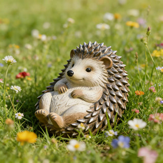 Cute bronze hedgehog garden statue wildlife animal sculpture for outdoor garden decoration