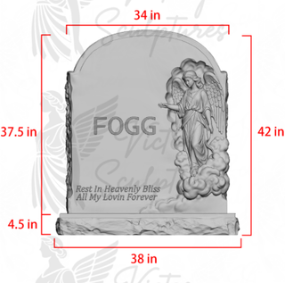 VICTORY Hand-Carved Marble Angel Headstone Custom Cemetery Monument VSM-61, Custom Link for Pamela
