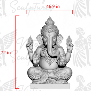 VICTORY Beige Marble Ganesha Statue Hindu Deity Sculpture, Custom Link for Jay