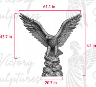VICTORY Large Bronze Eagle Sculpture with Spread Wings, 50% Deposit for Aye