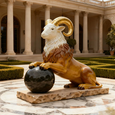 Fiberglass ram sculpture for luxury outdoor landscapes and European-style gardens,VSF-10