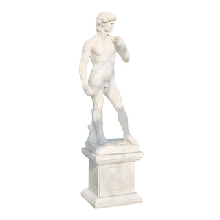 White marble David statue replica inspired by Michelangelo for garden and museum decor