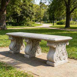 VICTORY VSM-82 Marble grape pattern bench for manor terrace outdoor seating