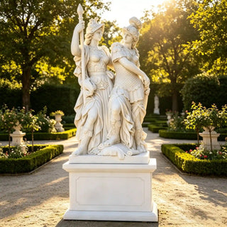 Hand-carved marble roman goddess warrior sculpture for classical garden decor VSM-132