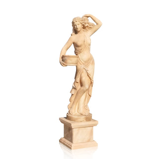 Hand-carved beige marble greek statue in classical Roman style for luxury garden decor vsm117