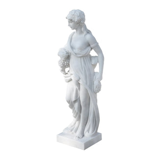 Hand carved marble harvest goddess statue inspired by classical Roman sculpture for garden