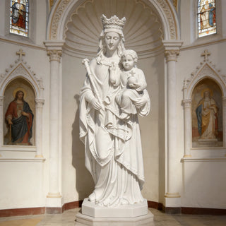 marble Virgin Mary holding child Jesus statue for Catholic church and Home decor VSM-119